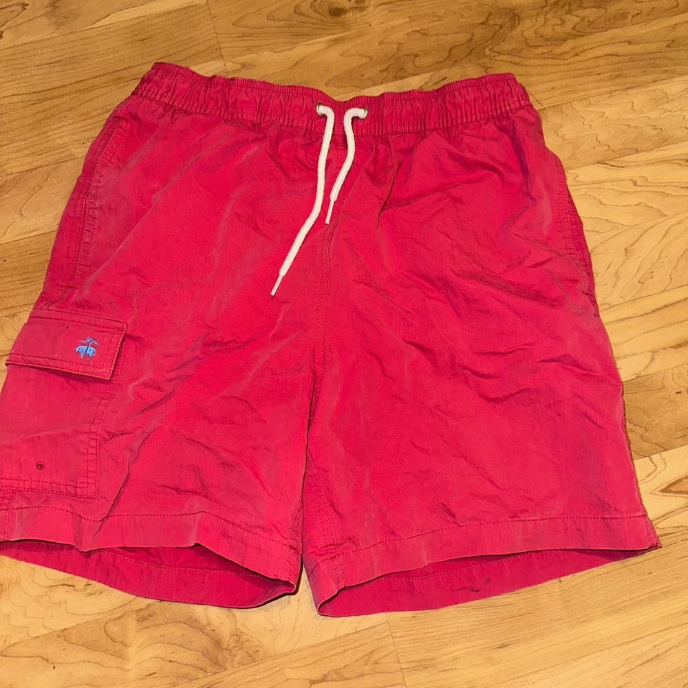 Brooks Brothers Swim Trunks Cargo Pocket Quick Dry Red‎ Shorts Size Small